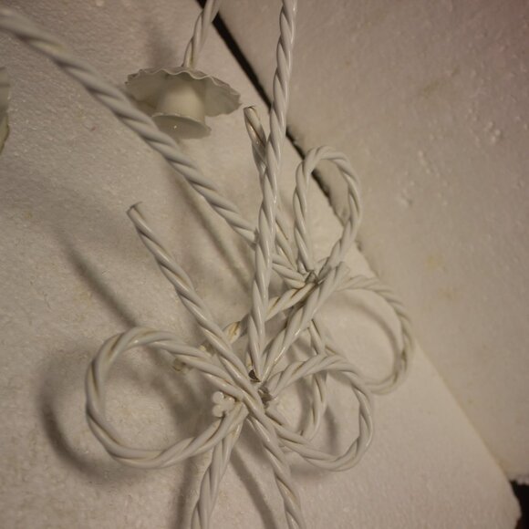 Vintage Metal Rope Bow Wall Sconces Set of Two Pre-owned - Picture 5 of 7